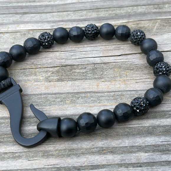 Nordstrom Rack Bracelet Men Wristband Black beads - Picture 9 of 9